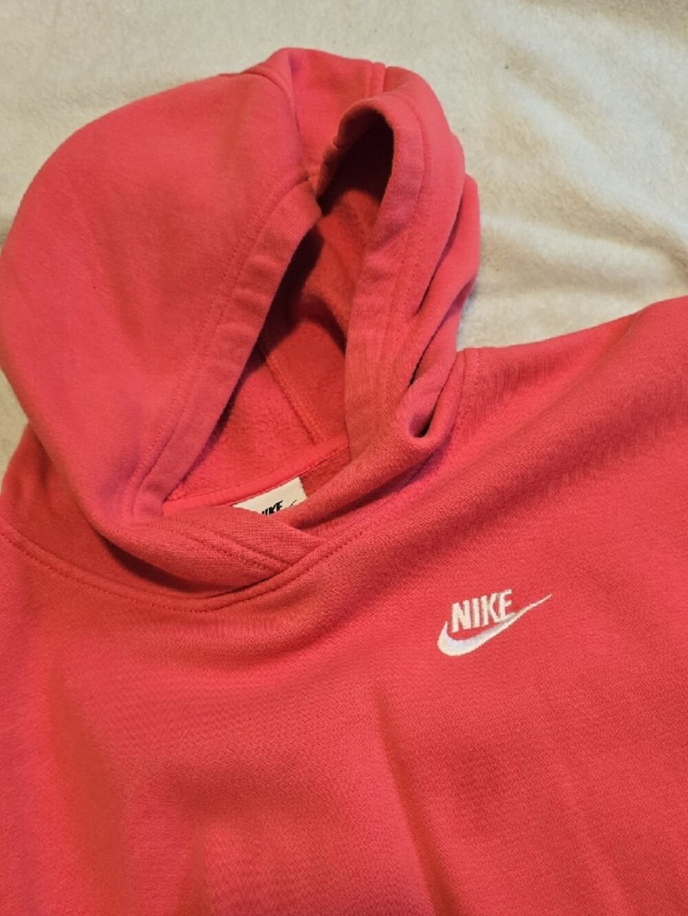 Nike Hot Pink Pullover Hoodie with White Swoosh